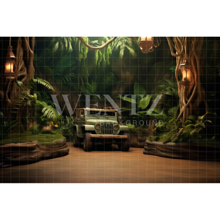 Fundo Fotográfico em Tecido Camionete na Trilha / Backdrop 4916