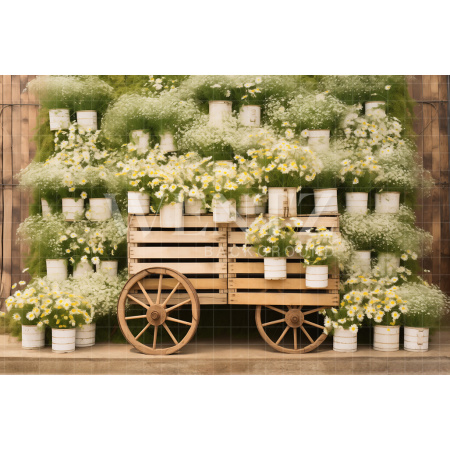 Fundo Fotográfico em Tecido Cenário de Páscoa Floral / Backdrop 5228