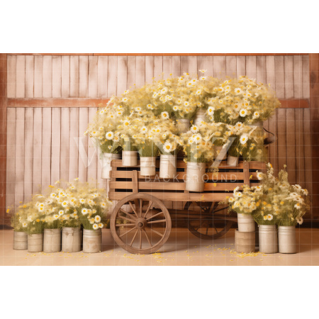 Fundo Fotográfico em Tecido Cenário de Páscoa Floral / Backdrop 5229