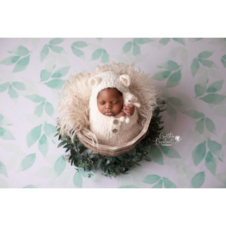 Fundo Fotográfico em Tecido Folhinhas Verdes / Backdrop 1657