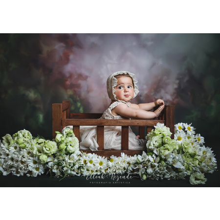 Fundo Fotográfico em Tecido Textura Fine Art Verde / Backdrop 1879