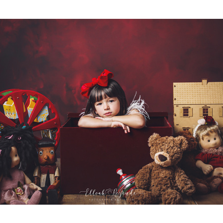 Fundo Fotográfico em Tecido Textura Fine Art Vermelho / Backdrop 1874