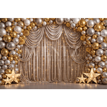 Fundo Fotográfico em Tecido Cenário com Cortinas / Backdrop 7948