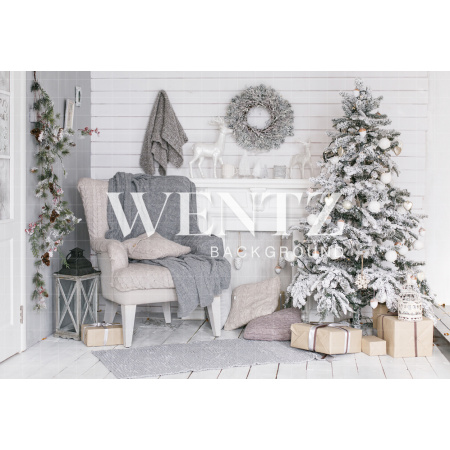 Fundo Fotográfico em Tecido Sala de Natal / Backdrop 796