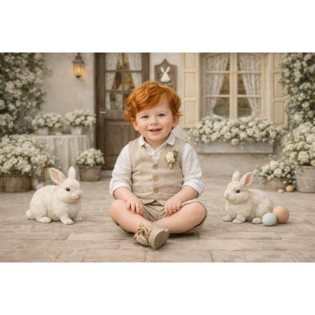 Fundo Fotográfico em Tecido Fachada de Páscoa / Backdrop 8065