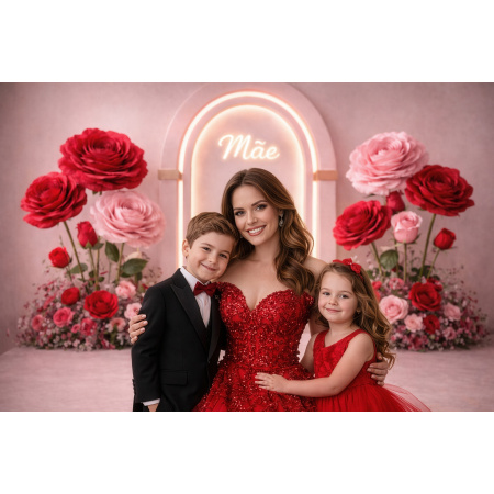 Fundo Fotográfico em Tecido Dia das Mães Arco / Backdrop 8195