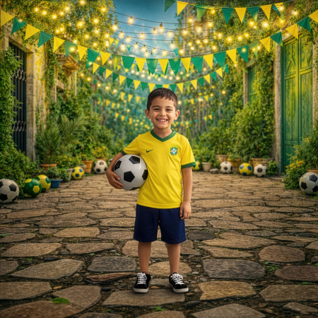 Fundo Fotográfico em Tecido Copa do Mundo de Futebol / Backdrop 8209