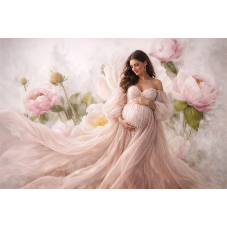 Fundo Fotográfico em Tecido Dia das Mães Floral Fine Art / Backdrop 8244