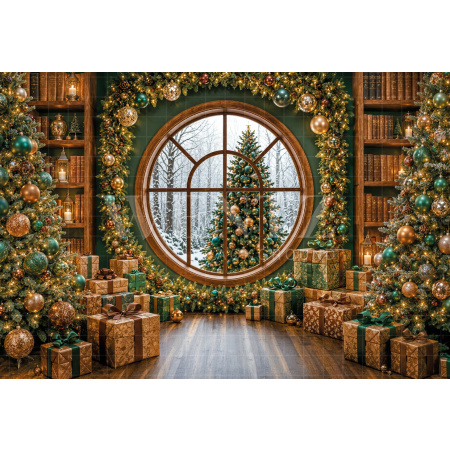 Fundo Fotográfico em Tecido Janela Natal / Backdrop 8546