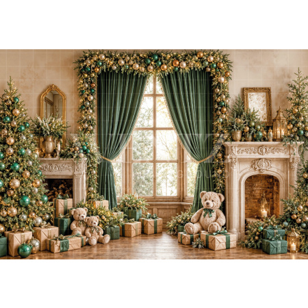 Fundo Fotográfico em Tecido Sala de Natal / Backdrop 8548