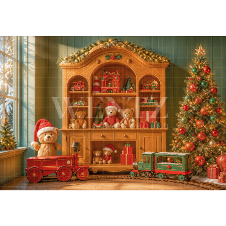 Fundo Fotográfico em Tecido Brinquedos de Natal / Backdrop 8557