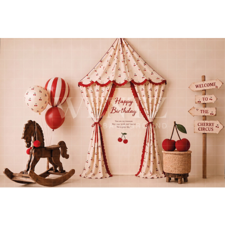 Fundo Fotográfico em Tecido Smash The Cake Cereja / Backdrop 8712