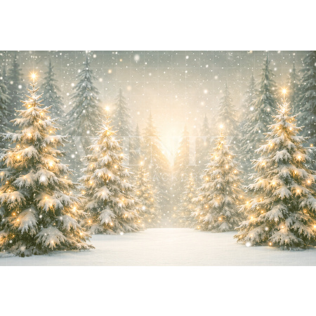 Fundo Fotográfico em Tecido Floresta de Natal / Backdrop 8854