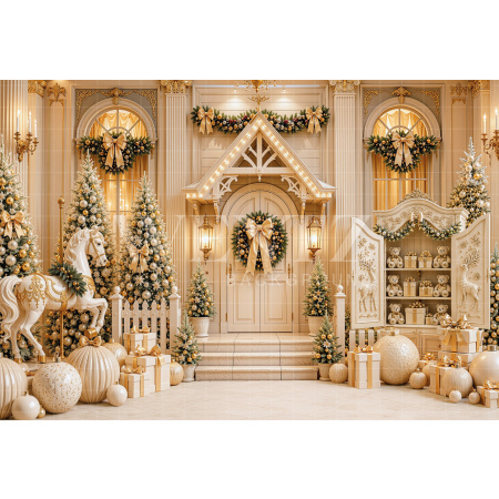 Fundo Fotográfico em Tecido Fachada de Natal / Backdrop 8855