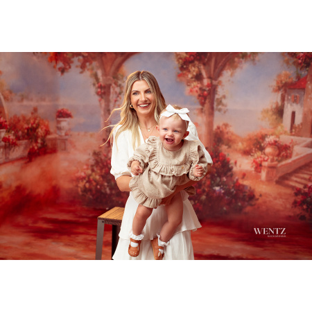 Fundo Fotográfico em Tecido Vila de Flores com Arcos / Backdrop CW48