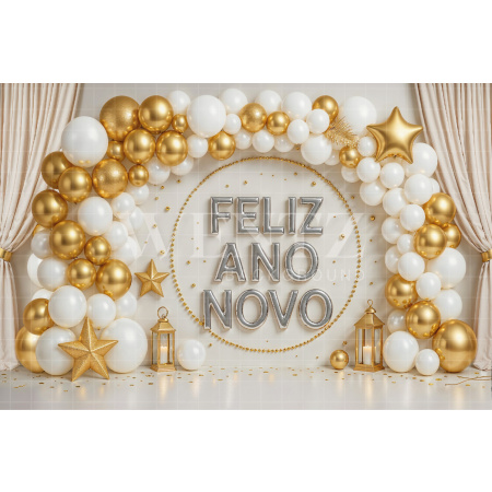 Fundo Fotográfico em Tecido Ano Novo / Backdrop 7807