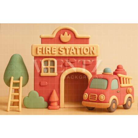 Fundo Fotográfico em Tecido Bombeiro Dia das Crianças / Backdrop 7723