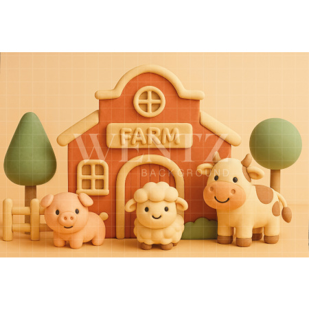 Fundo Fotográfico em Tecido Fazendinha Dia das Crianças / Backdrop 7727