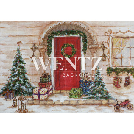 Fundo Fotográfico em Tecido Natal Pintado à Mão / Backdrop CW008