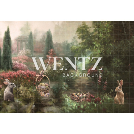 Fundo Fotográfico em Tecido Floresta de Páscoa e Coelhos / Backdrop CW56