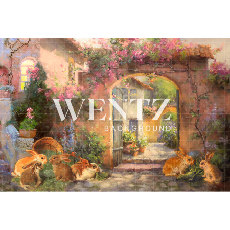 Fundo Fotográfico em Tecido Casa do Coelho de Páscoa / Backdrop CW58