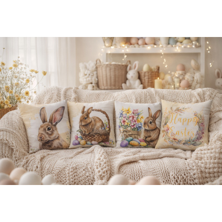 Capa de Almofada Feliz Páscoa - 45 x 45 / WA51