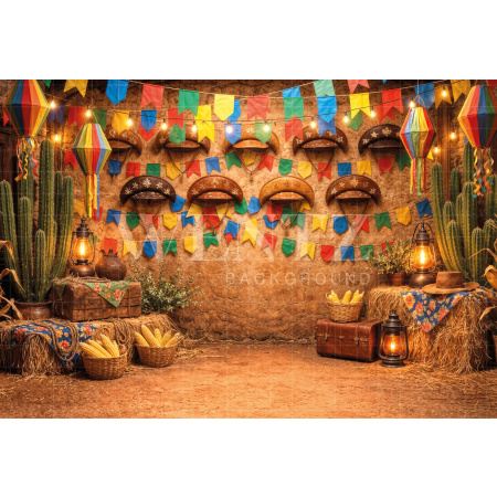 Fundo Fotográfico em Tecido Cenário Festa Junina / Backdrop 8282