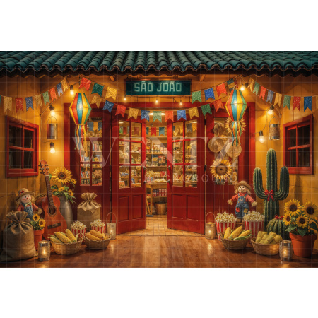 Fundo Fotográfico em Tecido Cenário Festa Junina / Backdrop 8289