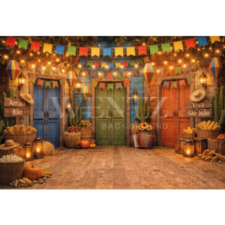 Fundo Fotográfico em Tecido Cenário Festa Junina / Backdrop 8288