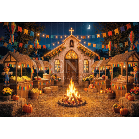 Fundo Fotográfico em Tecido Cenário Festa Junina / Backdrop 8224