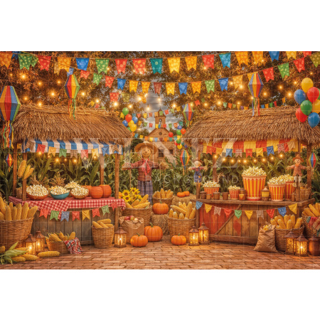 Fundo Fotográfico em Tecido Cenário Festa Junina / Backdrop 8277