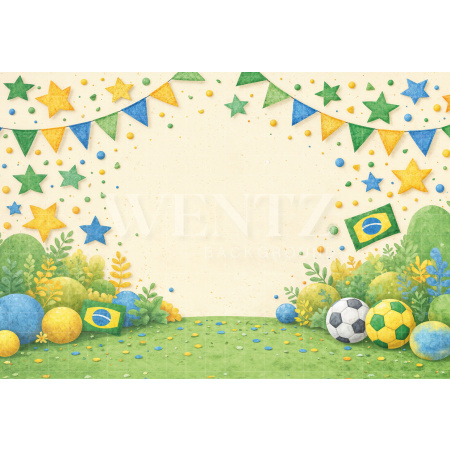 Fundo Fotográfico em Tecido Copa do Mundo de Futebol / Backdrop 8138