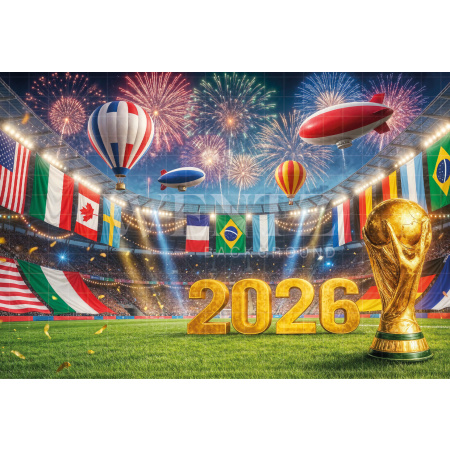 Fundo Fotográfico em Tecido Copa do Mundo de Futebol / Backdrop 8270
