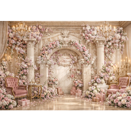 Fundo Fotográfico em Tecido Dia das Mães Floral / Backdrop 8248