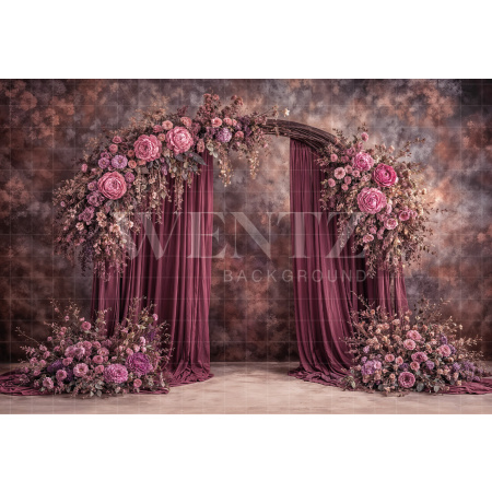 Fundo Fotografico em Tecido Dia das Mães Arco Floral / Backdrop 8156