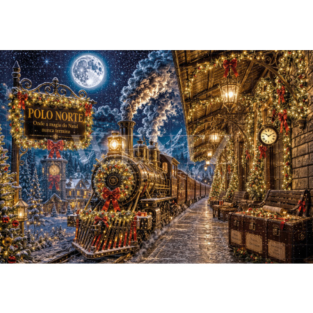 Fundo Fotográfico em Tecido Estação de Natal / Backdrop 8501