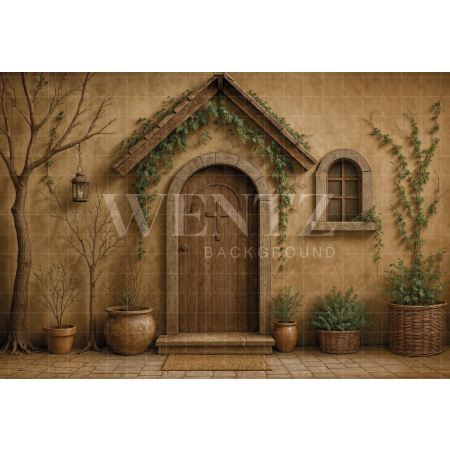 Fundo Fotográfico em Tecido Fachada de Páscoa / Backdrop 8024