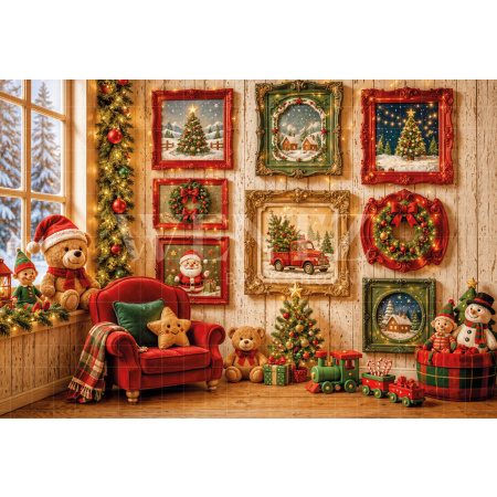 Fundo Fotográfico em Tecido Natal Infantil / Backdrop 8511