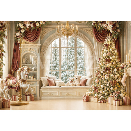 Fundo Fotográfico em Tecido Sala de Natal / Backdrop 8832