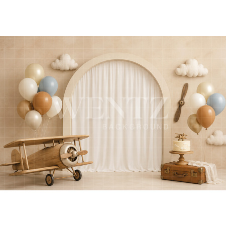 Fundo Fotográfico em Tecido Smash The Cake Aviador / Backdrop 8697