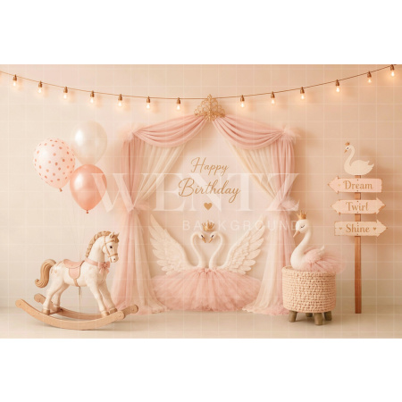 Fundo Fotográfico em Tecido Smash The Cake Balé / Backdrop 8674