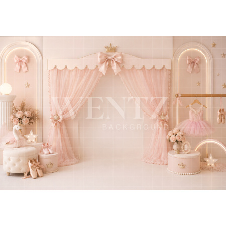 Fundo Fotográfico em Tecido Smash The Cake Balé / Backdrop 8738