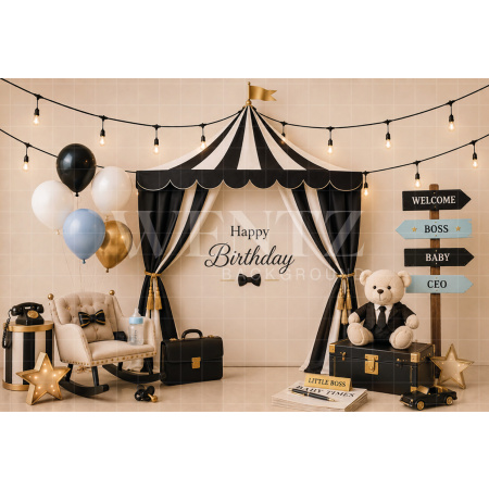 Fundo Fotográfico em Tecido Smash The Cake Pequeno Chefinho / Backdrop 8717