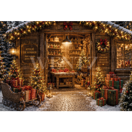 Fundo Fotográfico em Tecido Ateliê de Natal / Backdrop 8475
