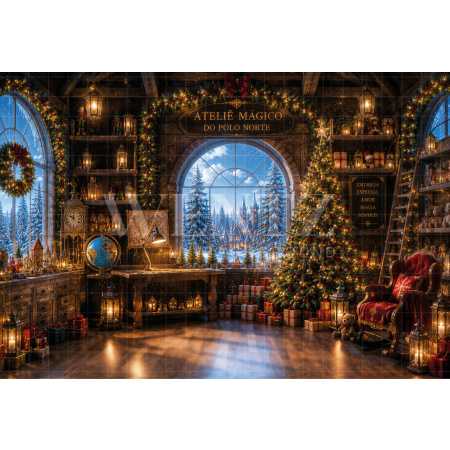 Fundo Fotográfico em Tecido Ateliê de Natal / Backdrop 8476