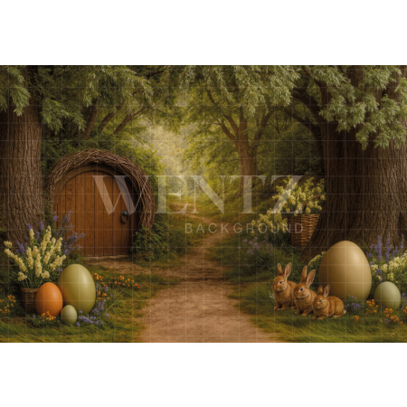Fundo Fotográfico em Tecido Bosque de Páscoa / Backdrop 8076