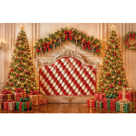 Fundo Fotográfico em Tecido Cabeceira Natal / Backdrop 8514