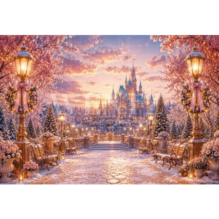 Fundo Fotográfico em Tecido Castelo de Natal / Backdrop 8568