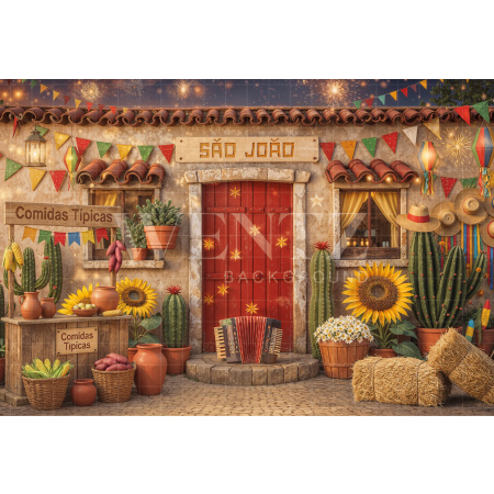 Fundo Fotográfico em Tecido Cenário Festa Junina / Backdrop 8235