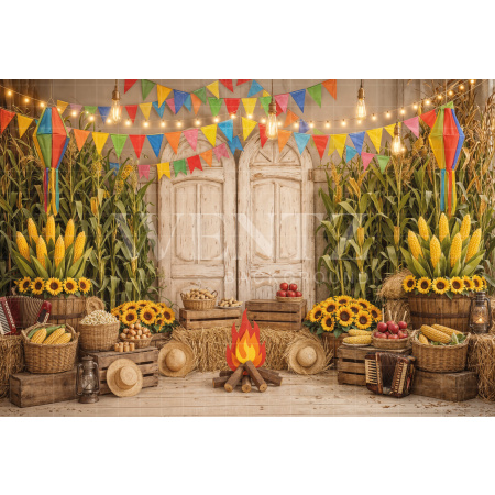 Fundo Fotográfico em Tecido Cenário Festa Junina / Backdrop 8260